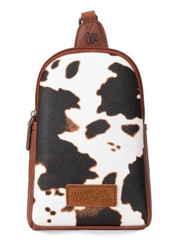 Load image into Gallery viewer, Wrangler Womens Cow Print Sling Bag
