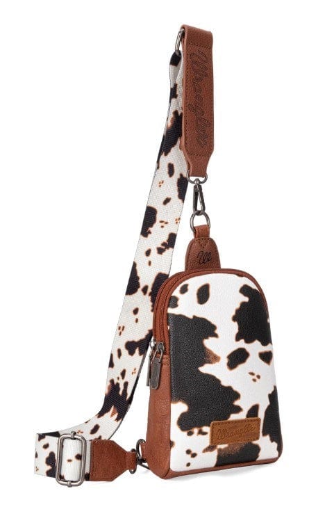 Load image into Gallery viewer, Wrangler Womens Cow Print Sling Bag
