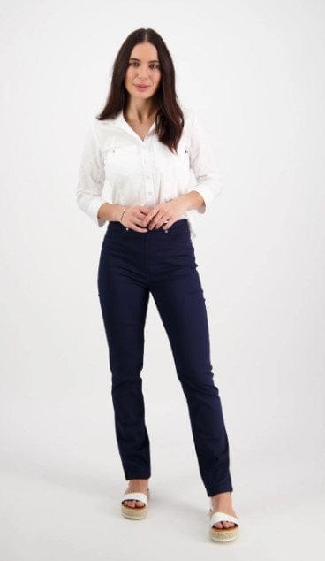 Load image into Gallery viewer, Vassalli Womens Plain Slim Leg Full Length Lightweight Pull On
