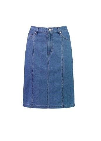 Vassalli Womens Contrast Stitch Denim Skirt