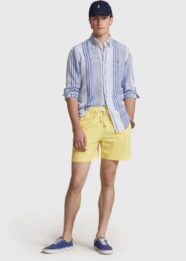 Load image into Gallery viewer, Ralph Lauren Mens Blue Linen Stripe Shirt
