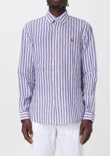 Ralph Lauren Mens Stripe Linen Shirt