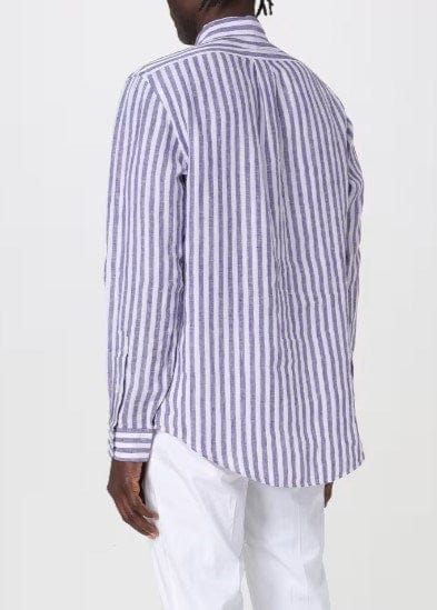 Ralph Lauren Mens Stripe Linen Shirt