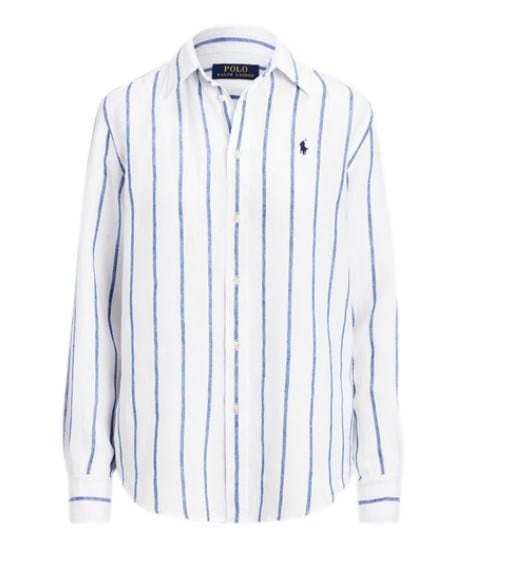 Load image into Gallery viewer, Ralph Lauren Womens Relaxed Striped Linen Shirt
