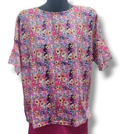 Corfu Womens Printed Slub Linen Knit