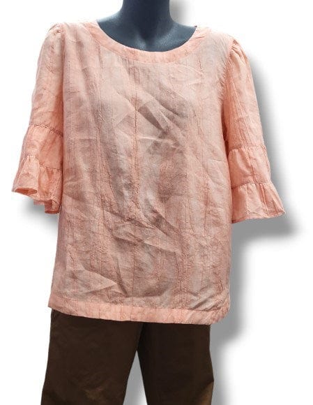 Corfu Womens Crinkle Linen Ramie Voile Top