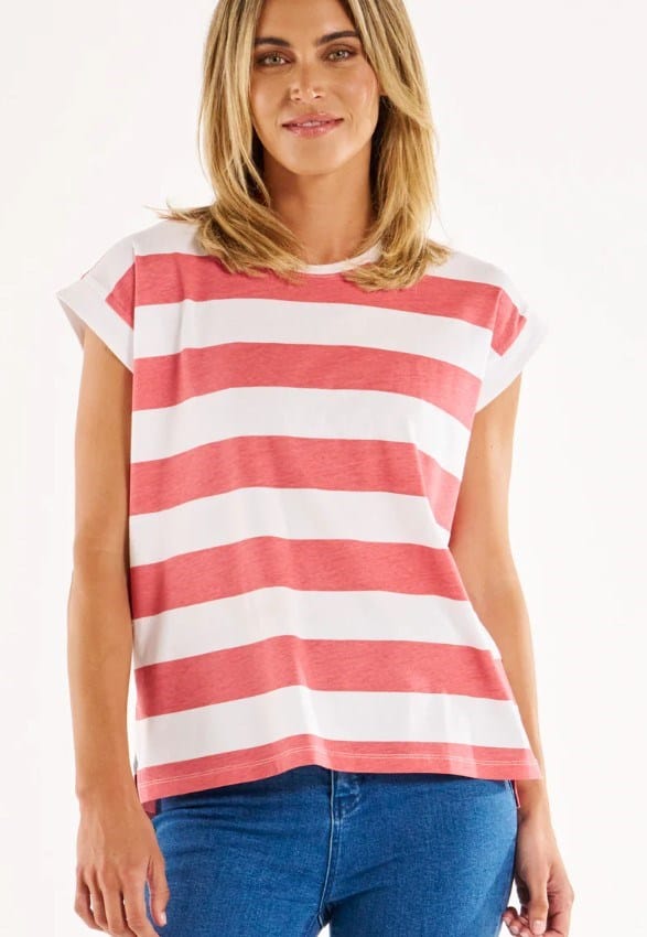 Load image into Gallery viewer, Betty Basics Womens Michaela Top - Dusty Rose Stripe
