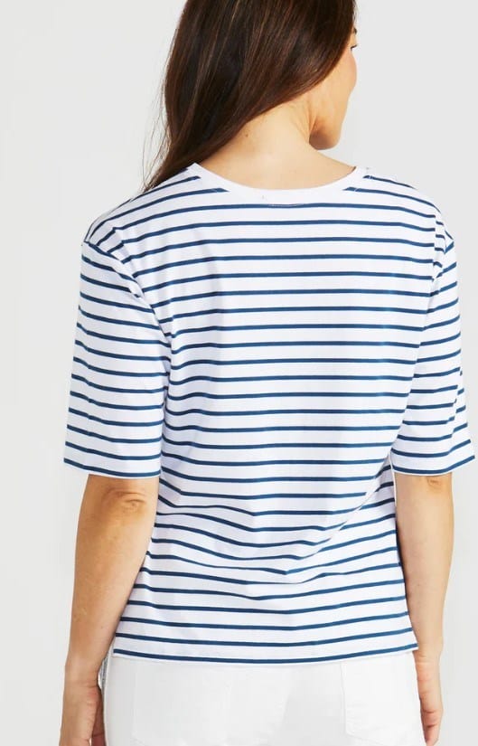 Load image into Gallery viewer, Betty Basics Womens Naomi Tee - Navy Stripe
