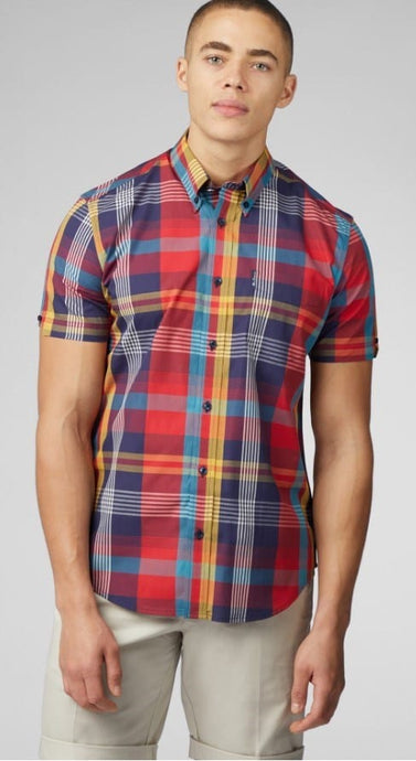 Ben Sherman Mens Large Madras Check Shirt - Regular Fit