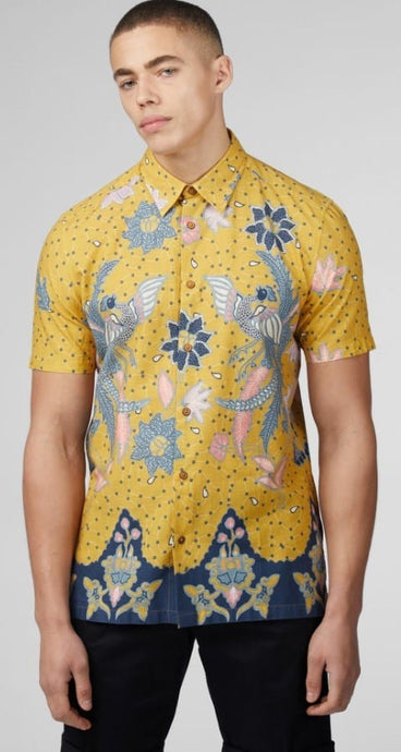 Ben Sherman Mens Abstract Botanical Classic Fit Shirt