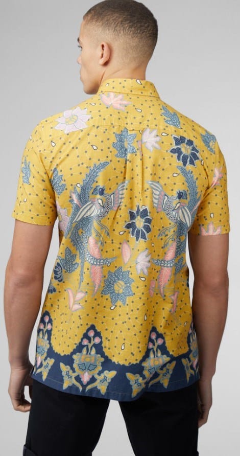 Ben Sherman Mens Abstract Botanical Classic Fit Shirt