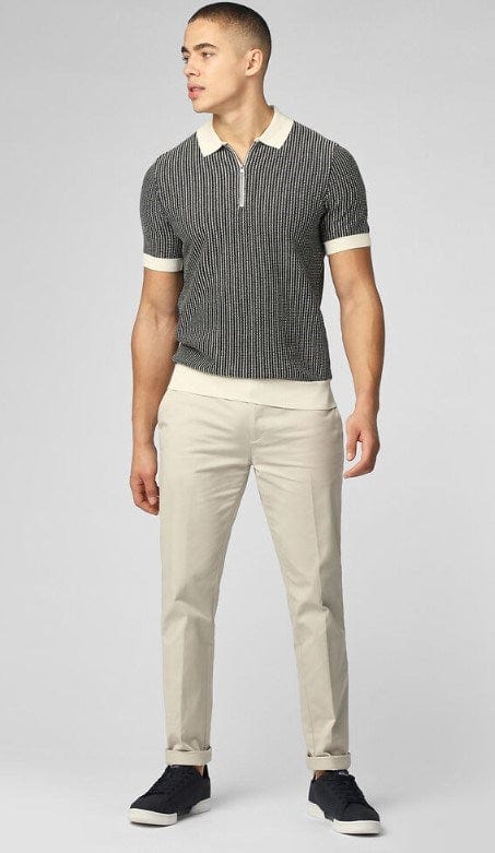 Load image into Gallery viewer, Ben Sherman Bicolour Zip Neck Polo
