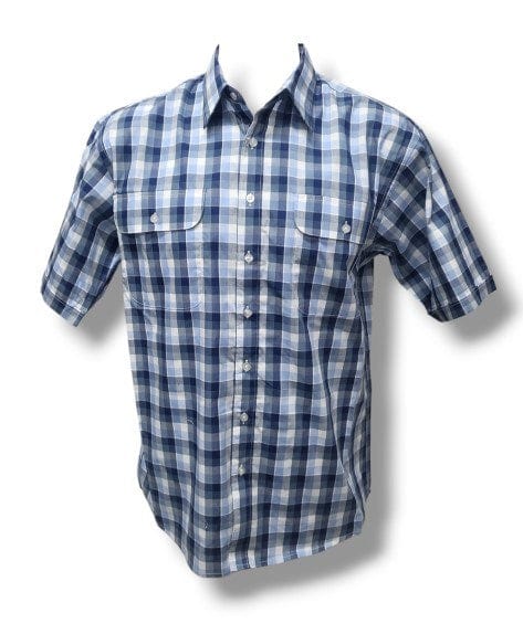 Bisley Mens Blue Medium Check Shirt