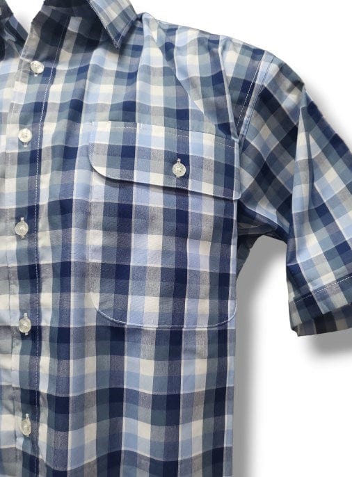 Load image into Gallery viewer, Bisley Mens Blue Medium Check Shirt
