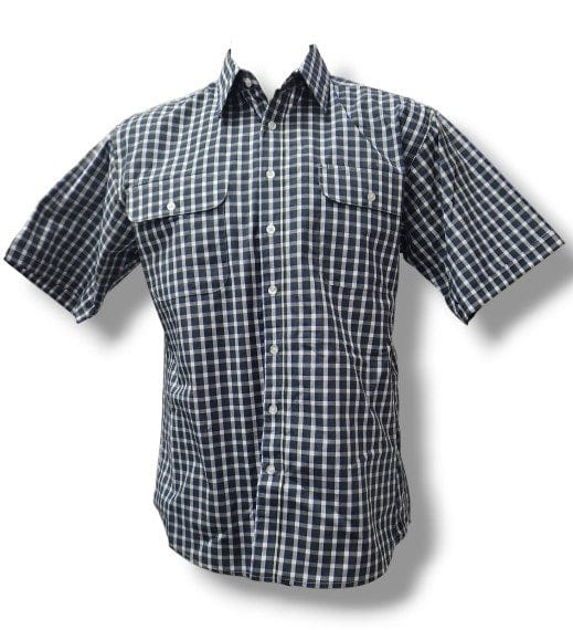 Bisley Mens Short Sleeve Small Check Green Shirt