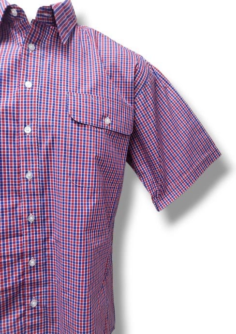 Bisley Mens Short Sleeve Small Check Red Shirt