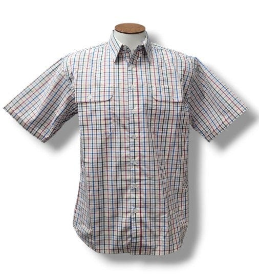 Bisley Mens Short Sleeve Medium Check Orange Shirt