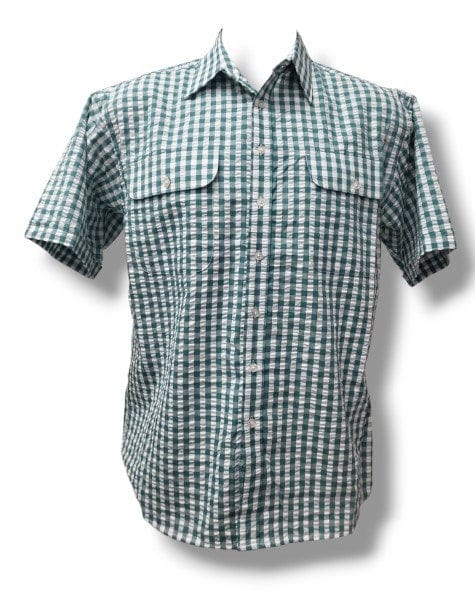 Load image into Gallery viewer, Bisley Short Sleeve Small Check Green Shirt
