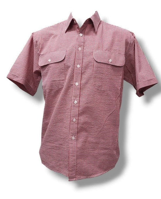 Bisley Mens Short Sleeve Small Sucker Red Shirt