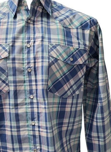 Bisley Mens Long Sleeve Check Blue Shirt