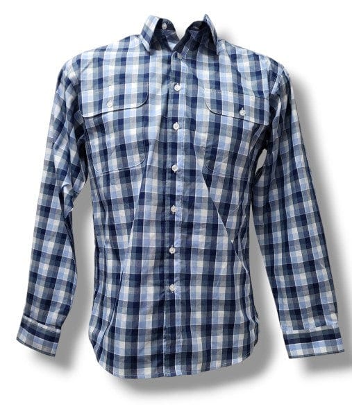 Bisley Mens Long Sleeve Blue Check Shirt