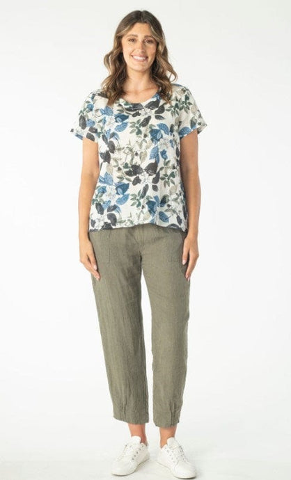 Maglia Womens Blue Flowers Top