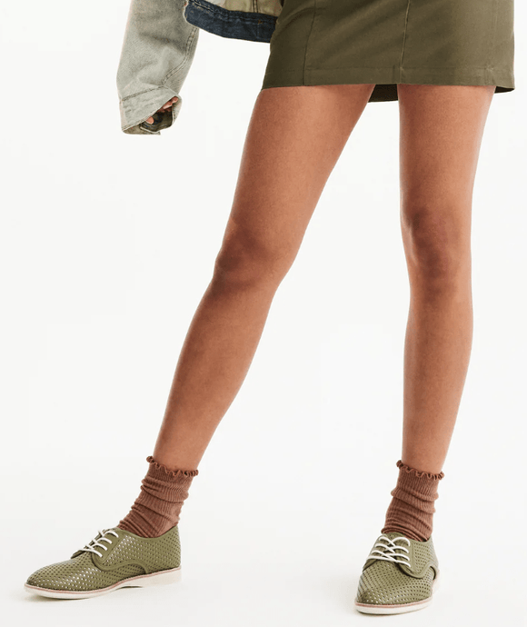 Rollie Womens Derby Punch Overlay - Olive/Silver