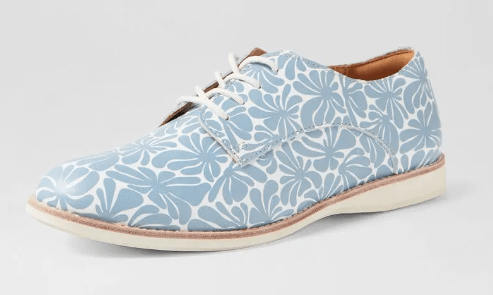 Load image into Gallery viewer, Rollie Womens Derby - Steel Blue Flower
