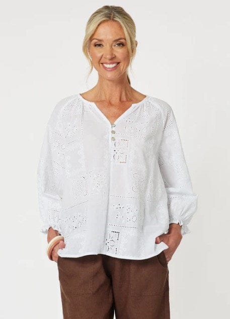 Load image into Gallery viewer, Gordon Smith Womens Mila Cotton Lace Top
