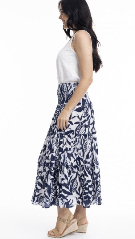 Load image into Gallery viewer, Orientique Womens Hayman Navy Skirt
