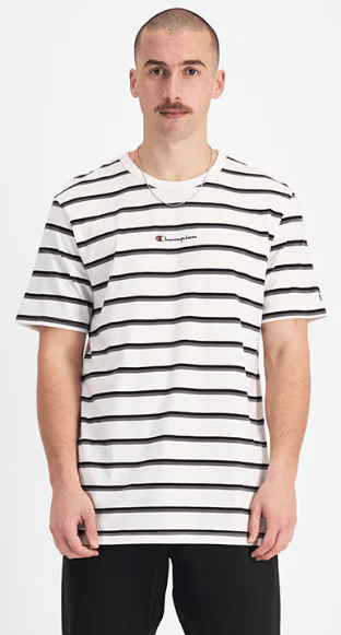 Load image into Gallery viewer, Champion Mens Script Stripe Tee Shirt
