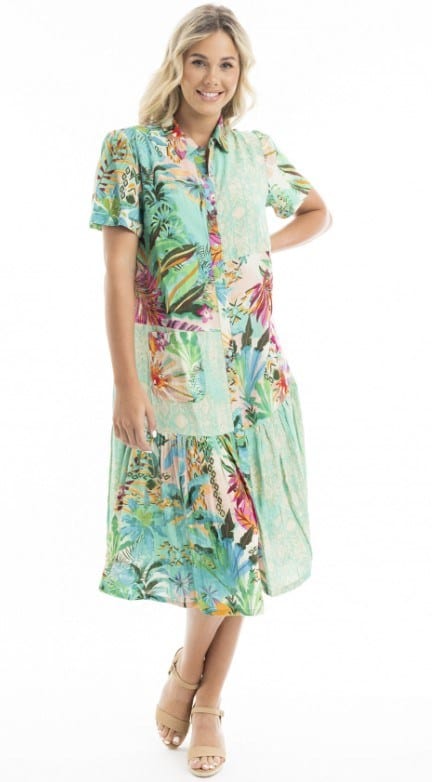 Load image into Gallery viewer, Orientique Womens Hanalei Patch Dress
