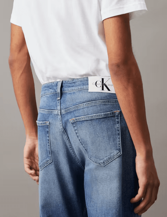 Calvin Klein Mens Regular Taper Mid Blue Jeans