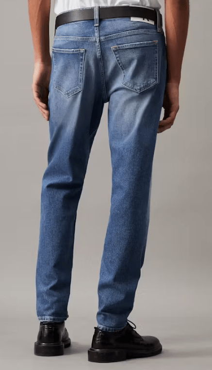 Calvin Klein Mens Regular Taper Mid Blue Jeans