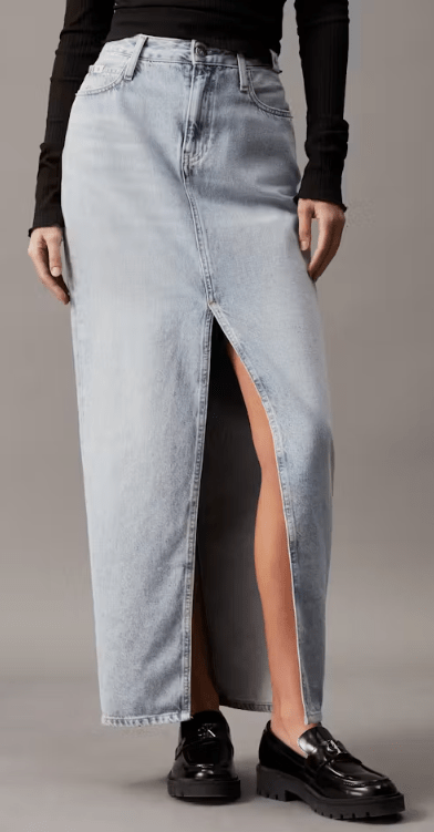 Calvin Klein Womens Denim Maxi Skirt Jeans