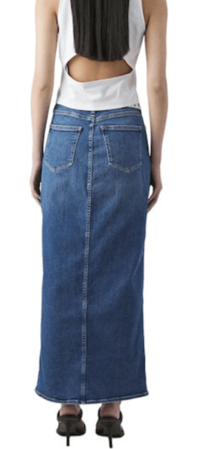 Calvin Klein Womens High Rise Midi Skirt Jeans