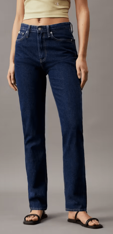 Calvin Klein Womens Authentic Slim Straight Inky Blue Jeans