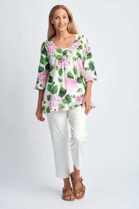 Goondiwindi Cotton Womens Trapeze Hydrangea Print Top