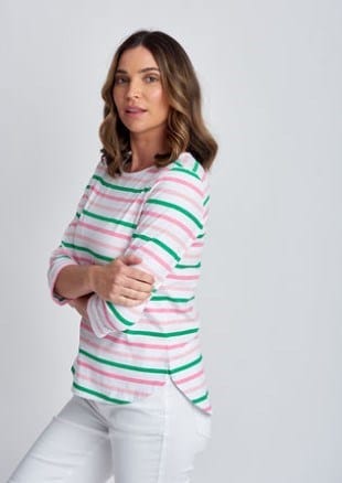 Goondiwindi Cotton Womens Multi Stripe Tee