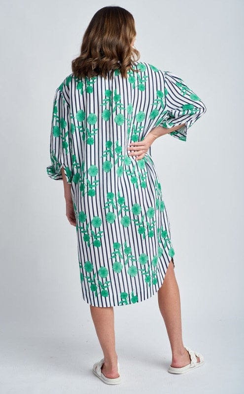 Load image into Gallery viewer, Goondiwindi Cotton Womens Aqua Stripe Print Relaxed
