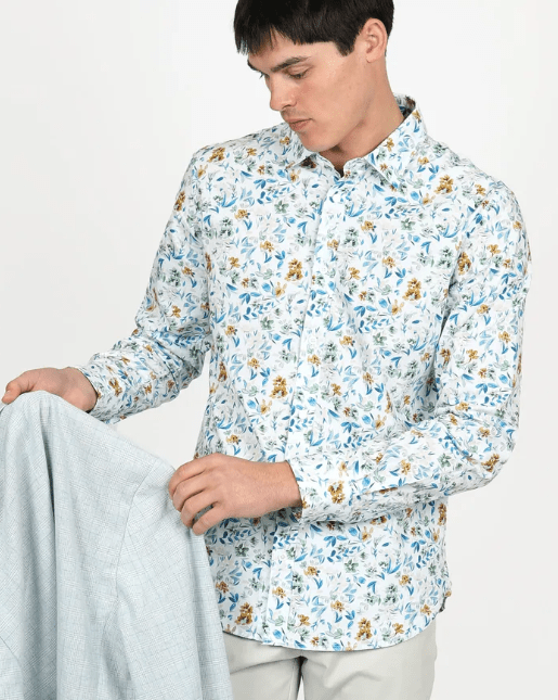 James Harper Mens Blossoms Long Sleeve Shirt