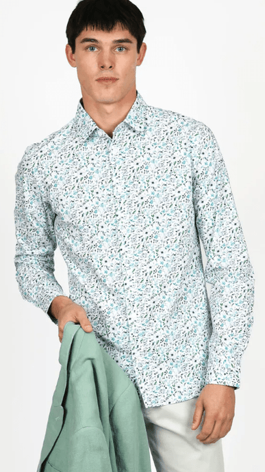 James Harper Mens Floral Long Sleeve Shirt