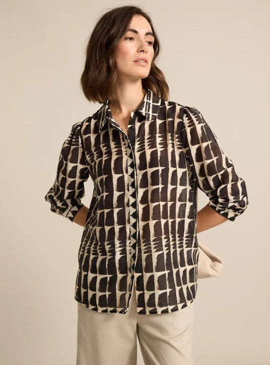 Marco Polo Womens 3/4 Ikat Shirt