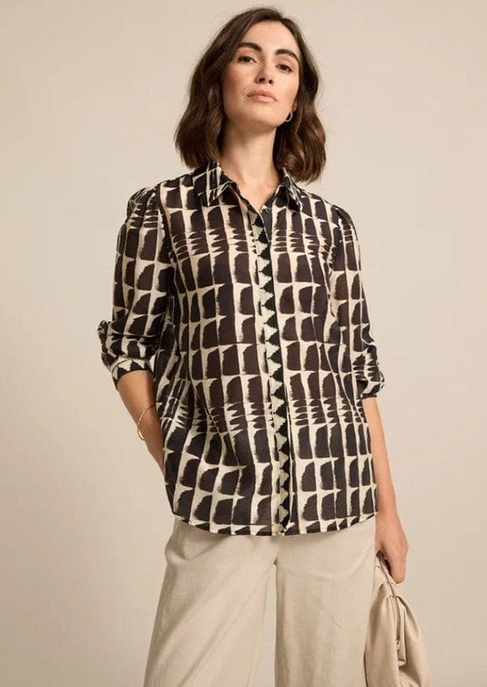 Marco Polo Womens 3/4 Ikat Shirt