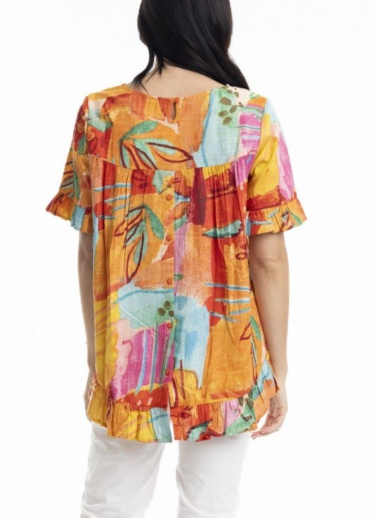 Load image into Gallery viewer, Orientique Womens Kiwayu Frill Top
