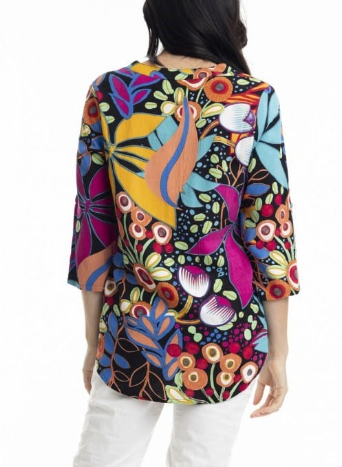 Load image into Gallery viewer, Orientique Womens Copacabana Top Pleated 3/4 Sleeve
