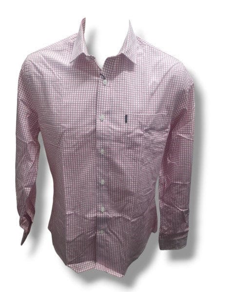 Pilbara Men Check Single Pocket Long Sleeve Shirt