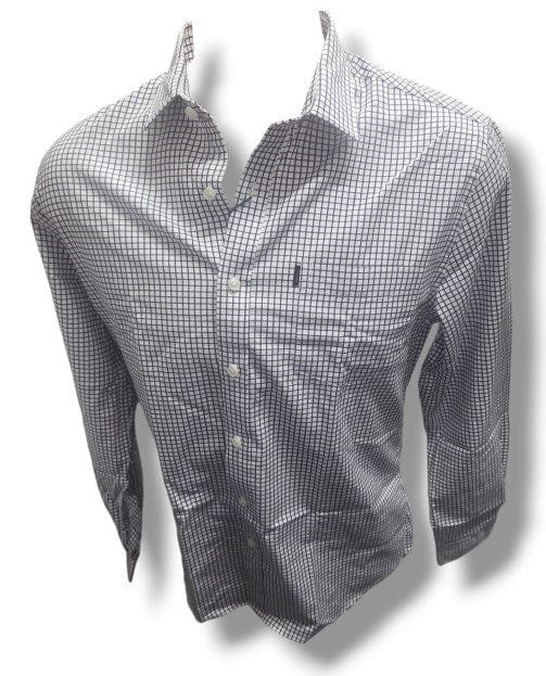 Pilbara Men Check Single Pocket Long Sleeve Shirt