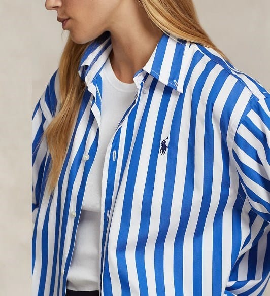 Load image into Gallery viewer, Ralph Lauren Womens Relaxed Fit Striped Cotton Shirt
