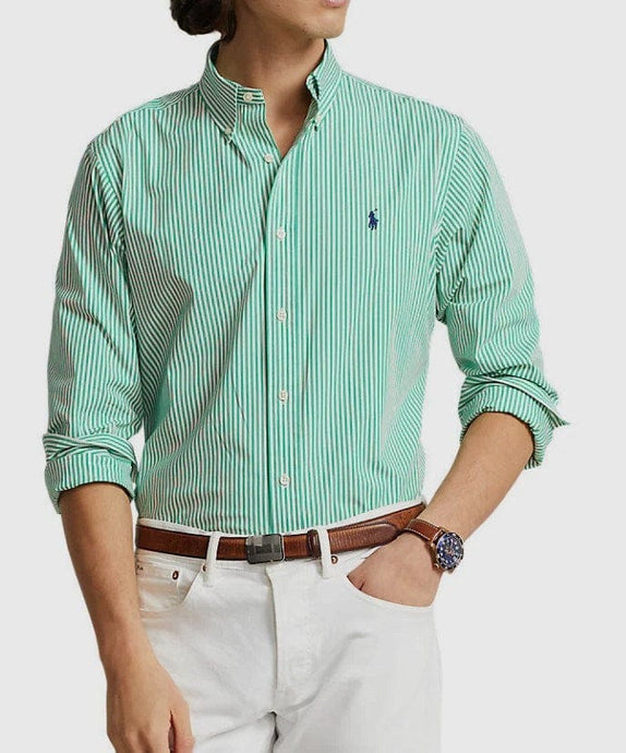 Ralph Lauren Mens Striped Stretch Poplin Shirt